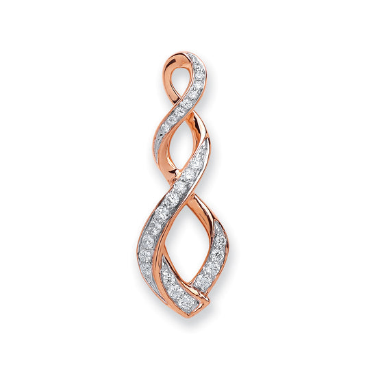 18ct Rose Gold 0.35ct Diamond Pendant