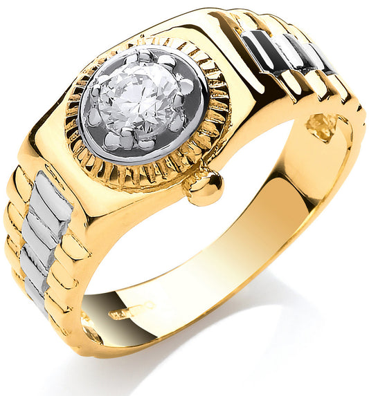 Y/G Gents Cz Ring