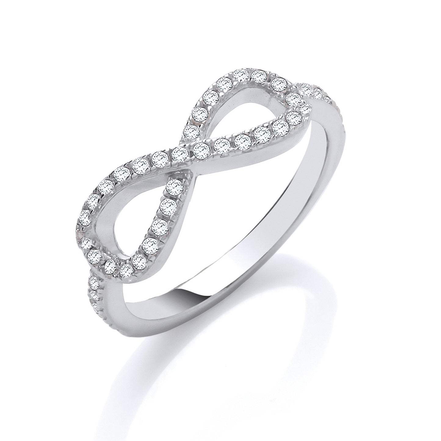 Silver Cz Infinity Symbol Ring