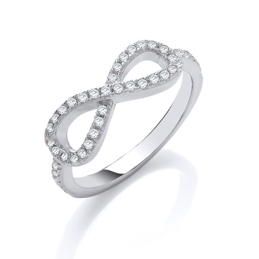 Silver Cz Infinity Symbol Ring