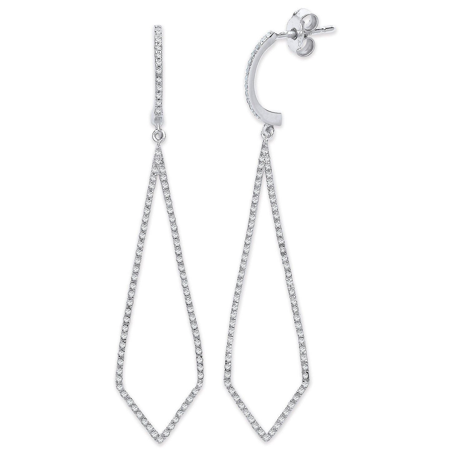 9ct White Gold 0.40ct Diamond Drop Earrings