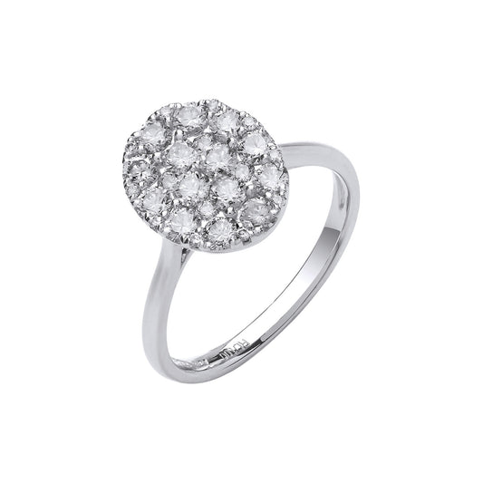 18ct White Gold 1.00ct Oval Dress Ring