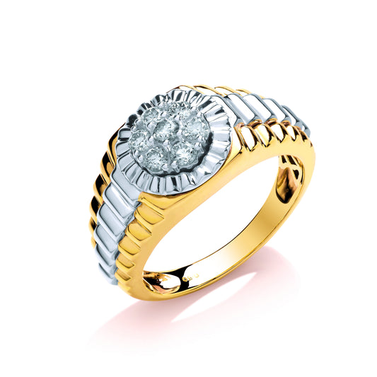 9ct Y/W Gold 0.50ct Two Colour Diamond Ring