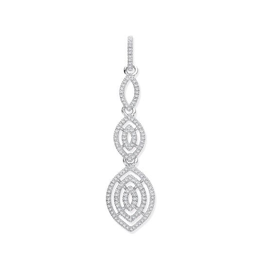 9ct White Gold Drop 0.25ct Diamond Pendant