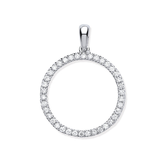 9ct White Gold 0.33ct Circle of Life Diamond Pendant