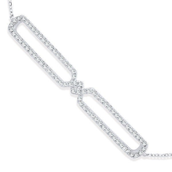 9ct White Gold Friendship 0.38ct Diamond Bracelet