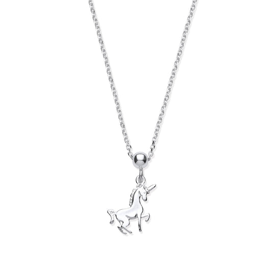 Silver Unicorn Pendant 17" Necklace/07" Bracelet