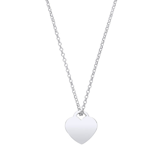 Silver Plain Heart Pendant Chain 16"