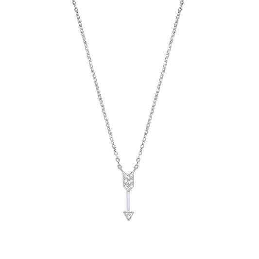 Silver Arrow Drop Pendant Chain 16"