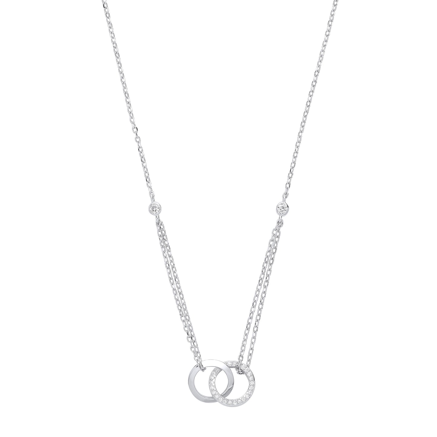 Silver Cz Circles of Life 16" Necklace/Ladies Bracelet