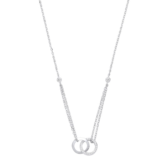Silver Cz Circles of Life 16" Necklace/Ladies Bracelet