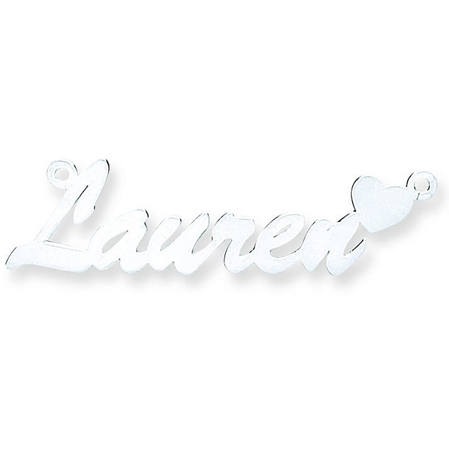Silver Script Heart Nameplate with 16"/18"/20" chain