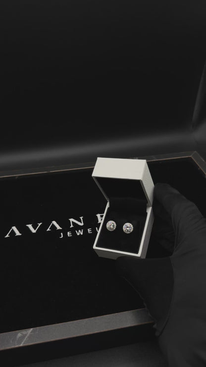 Silver Circle Moissanite 9.5mm Studs