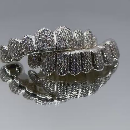 9k White Gold Lab Diamond Pave Set Grillz - Javan Blake Jewellers