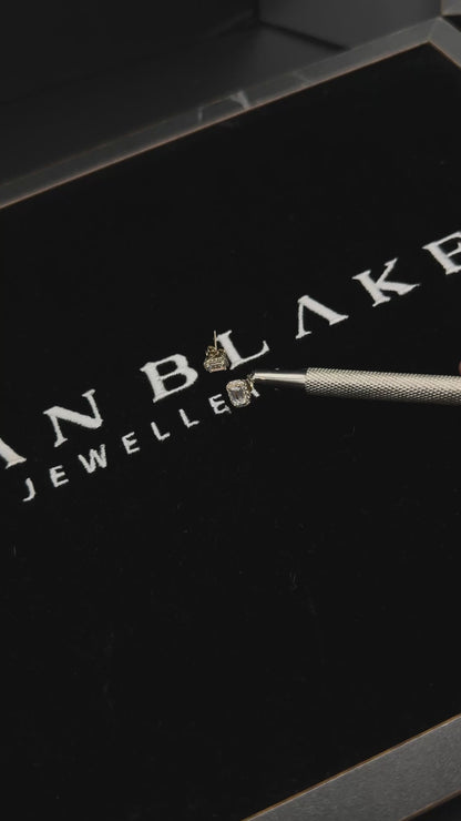 Y/G Baguette Halo Stud Earrings