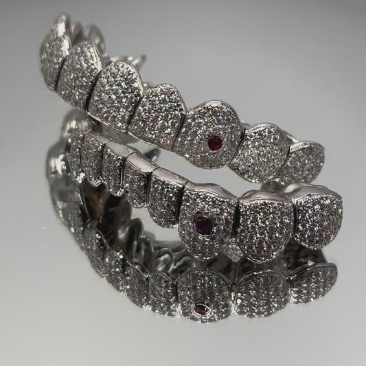White Gold Moissanite Pave Set Grillz - Javan Blake Jewellers